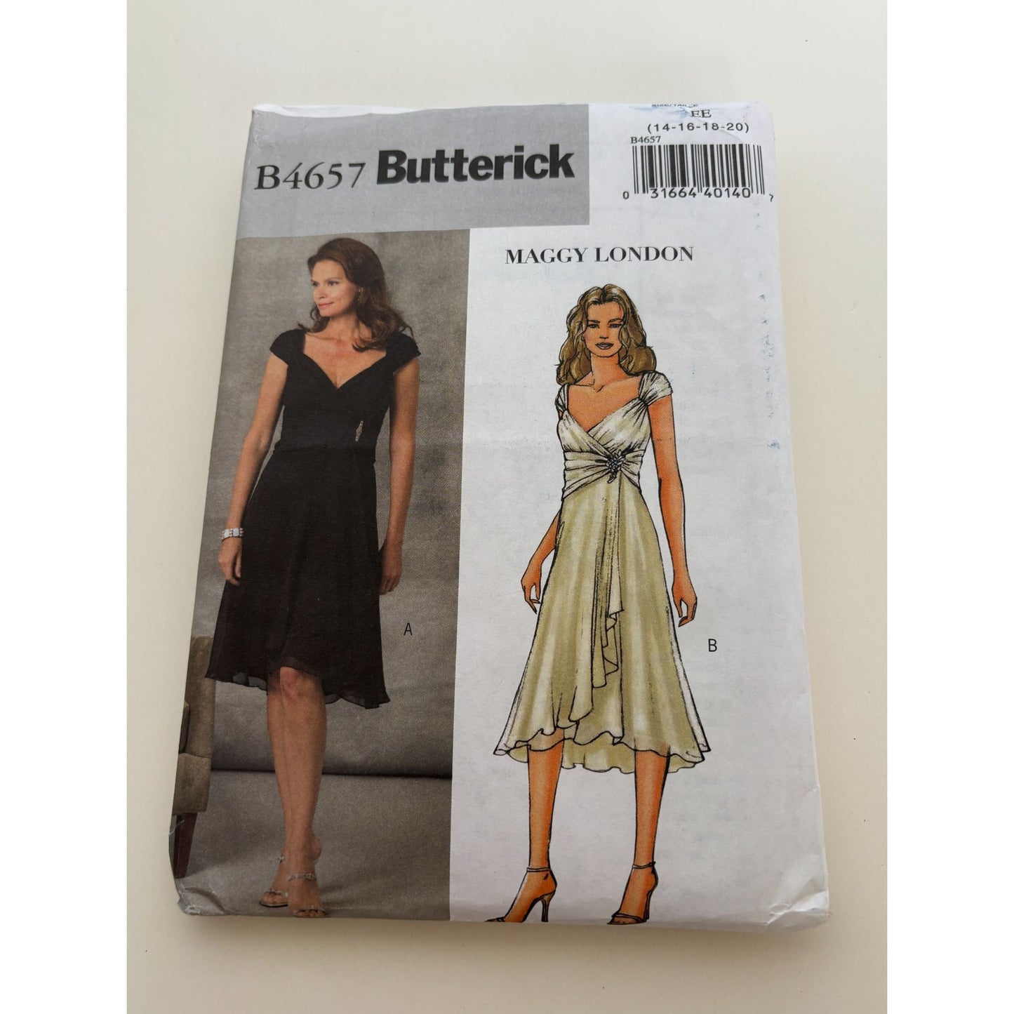 Butterick Sewing Pattern B4657 Maggy London Cocktail Dress Wedding 14 16 18 20
