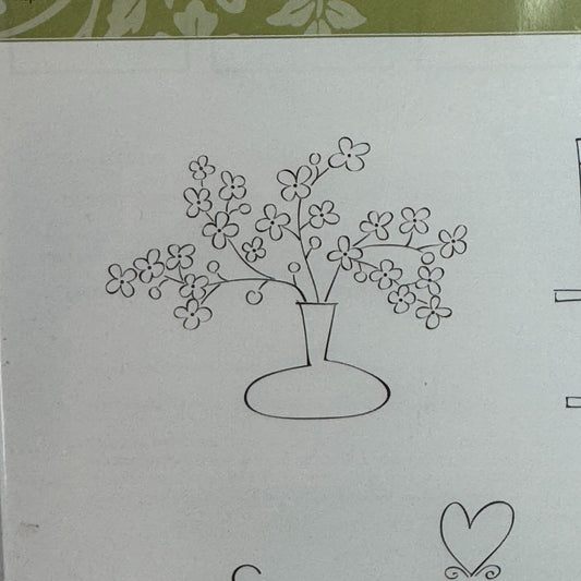 Stampin Up Rubber Stamp Set A Slice Of Life Coffee Cake Candles Flower Vase Baby