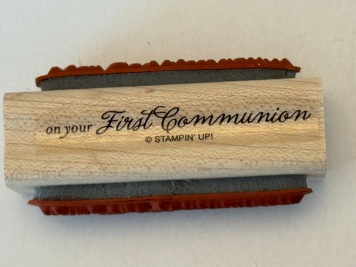 Stampin Up Rubber Stamp On Your First Communion and May God Bless You Catholic