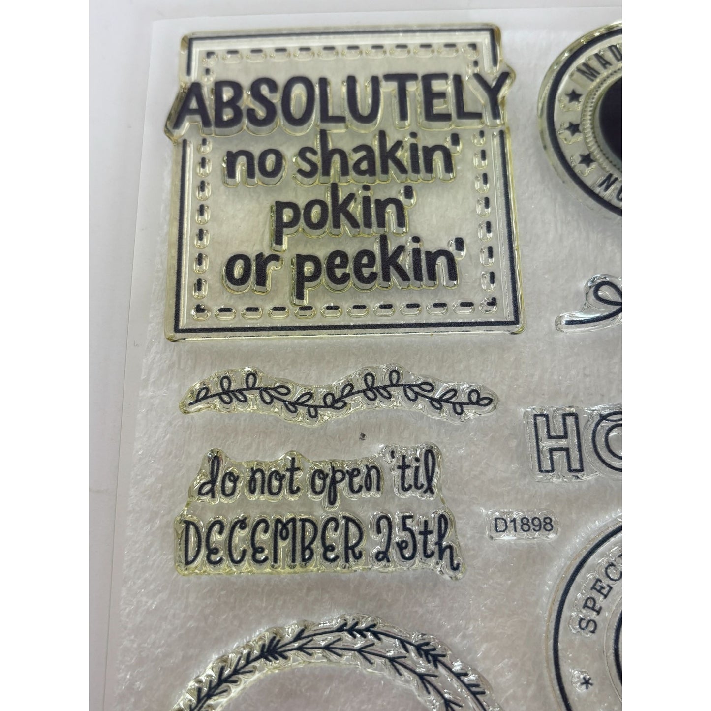 CTMH My Acrylix Acrylic Stamp Set No Peeking Gift Tag Card Making Christmas To