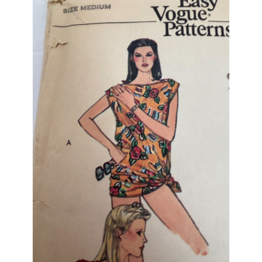 Vogue Sewing Pattern 7596 Misses Long T-Shirt Tunic Style Casual Medium 12 14 UC