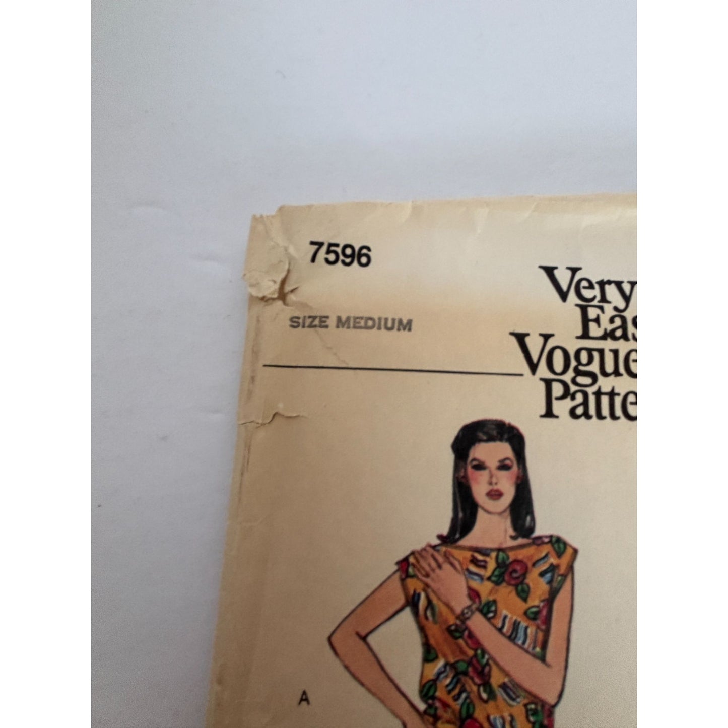 Vogue Sewing Pattern 7596 Misses Long T-Shirt Tunic Style Casual Medium 12 14 UC