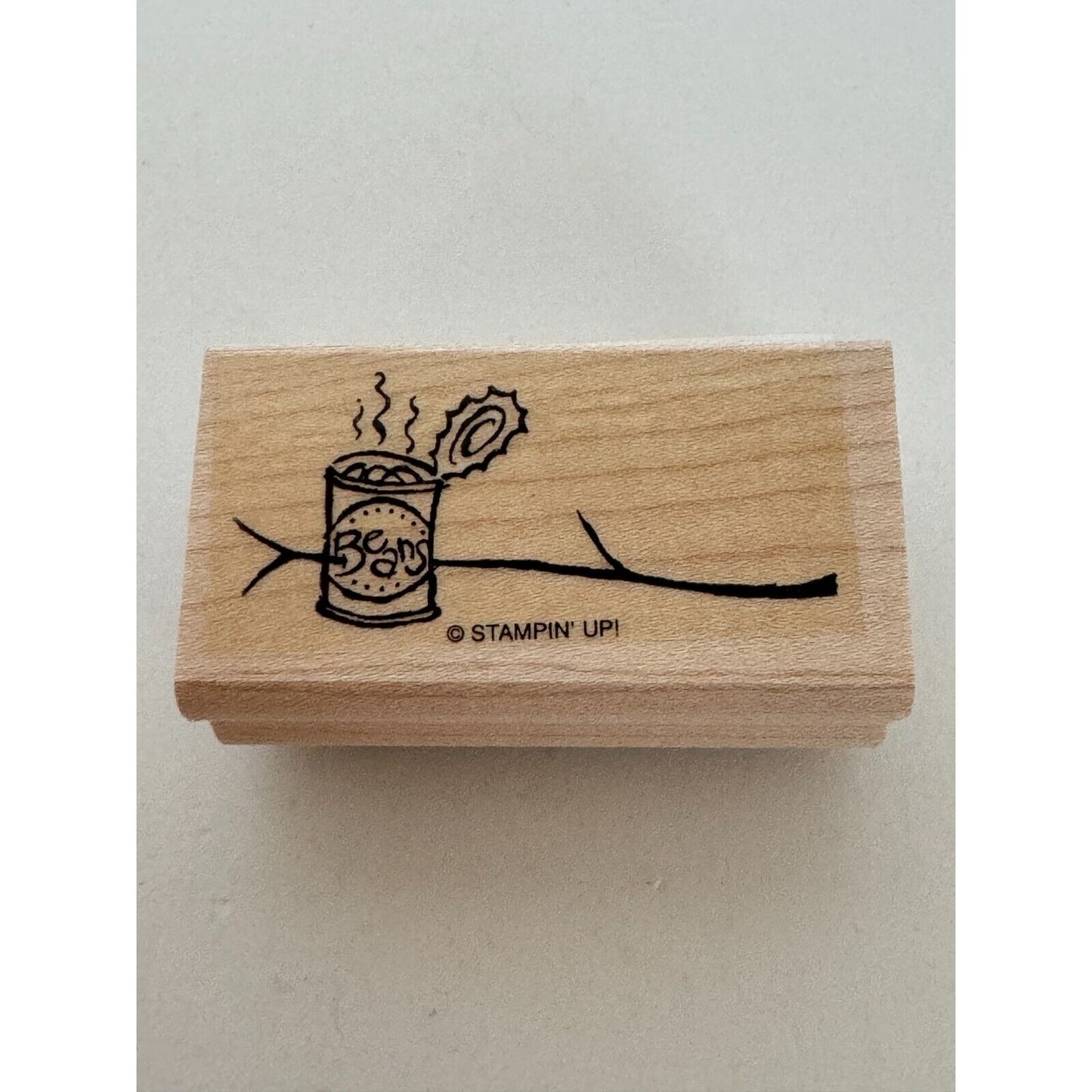 Stampin Up Rubber Stamp Can of Beans Camping Trip Dinner Canned Food Summer Days