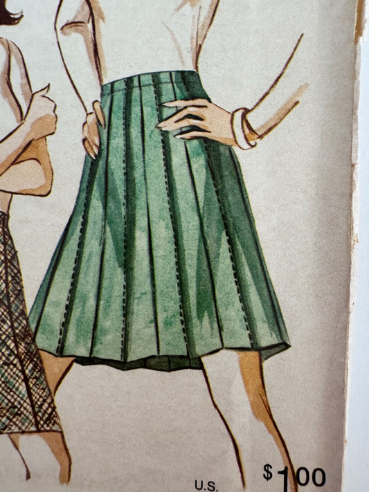 Kwik Sew Sewing Pattern 364 Ladies Gored Skirt Short Long Vintage 1970s 12 14 16