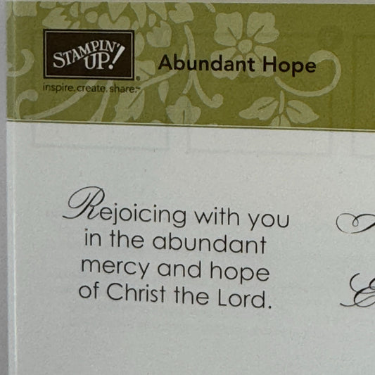 Stampin Up Rubber Stamp Set Abundant Hope Easter Blessings Christian Card Making