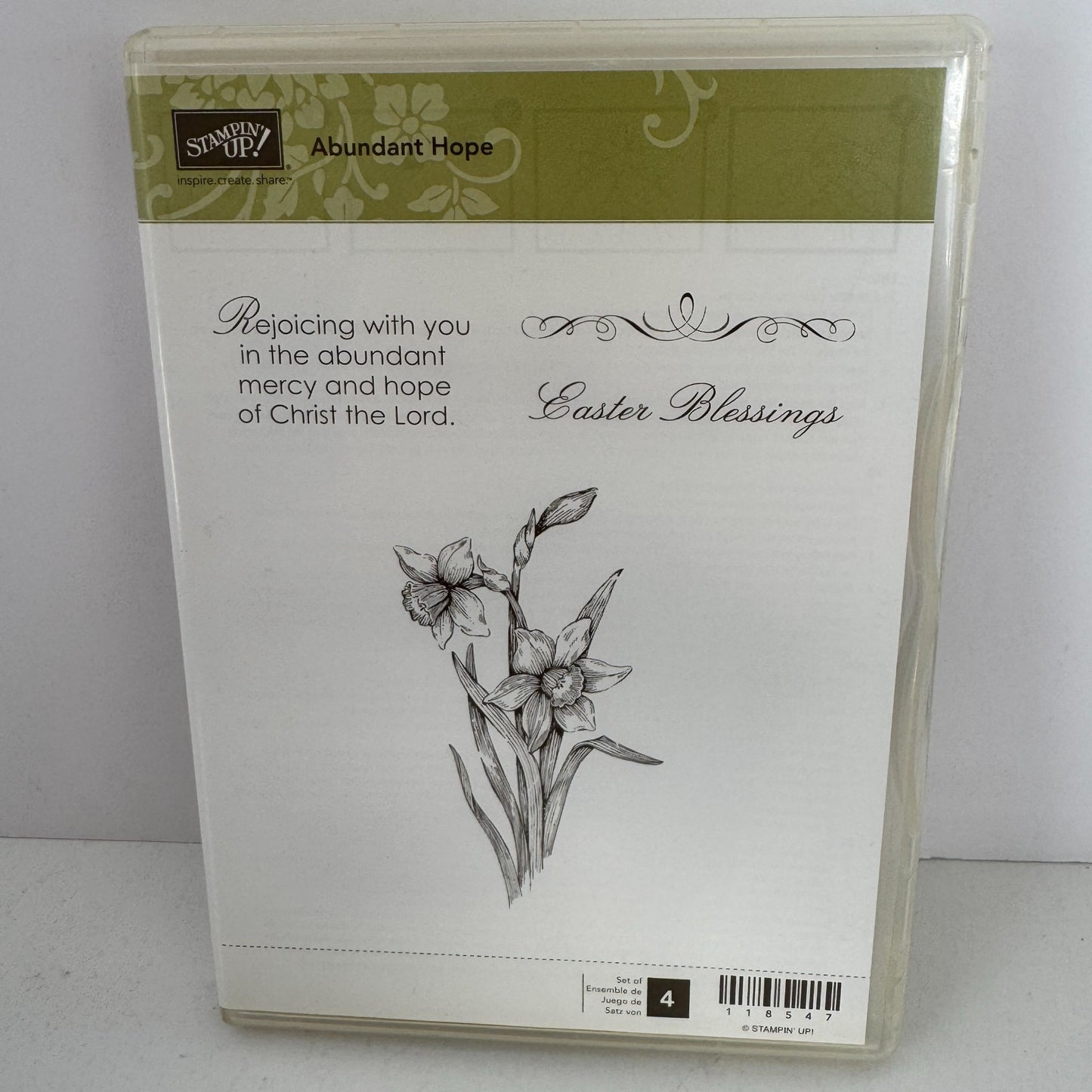 Stampin Up Rubber Stamp Set Abundant Hope Easter Blessings Christian Card Making