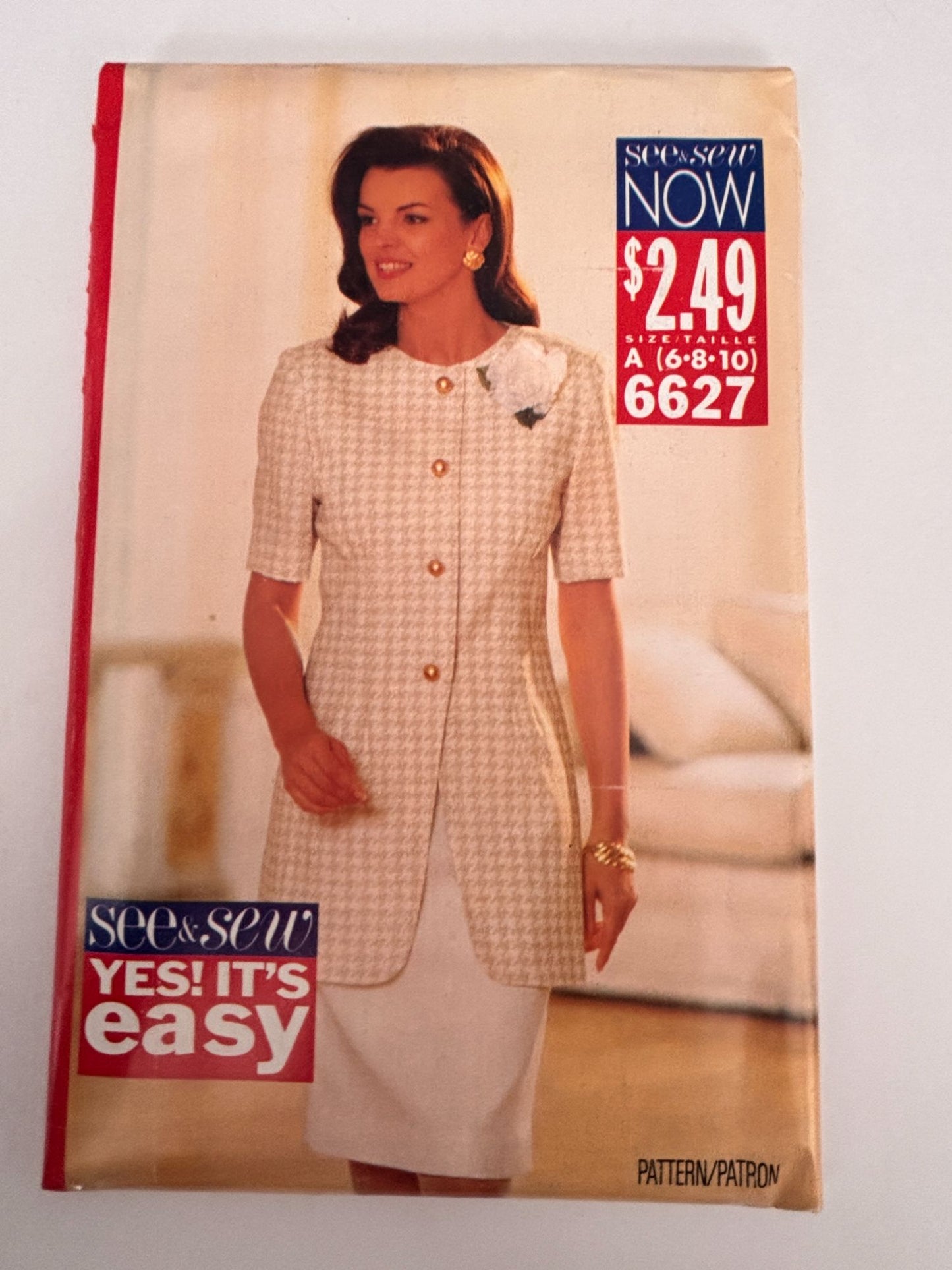 Butterick Sewing Pattern 6627 Misses Jacket Sheath Dress Work 90s Easy 6 8 10 UC