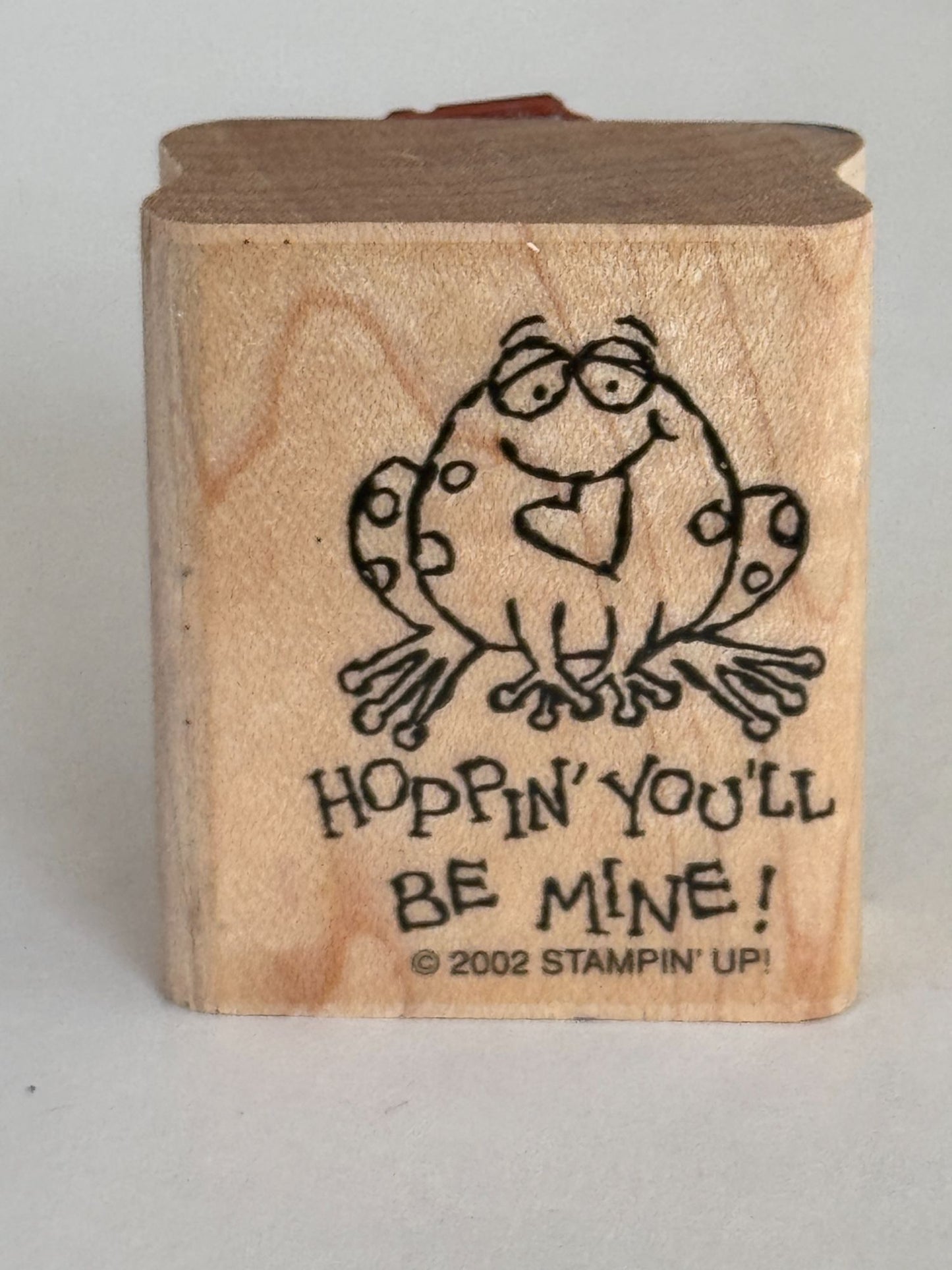 Stampin Up Rubber Stamp Frog Pun Hoppin Hoping You Will Be Mine Valentines Funny
