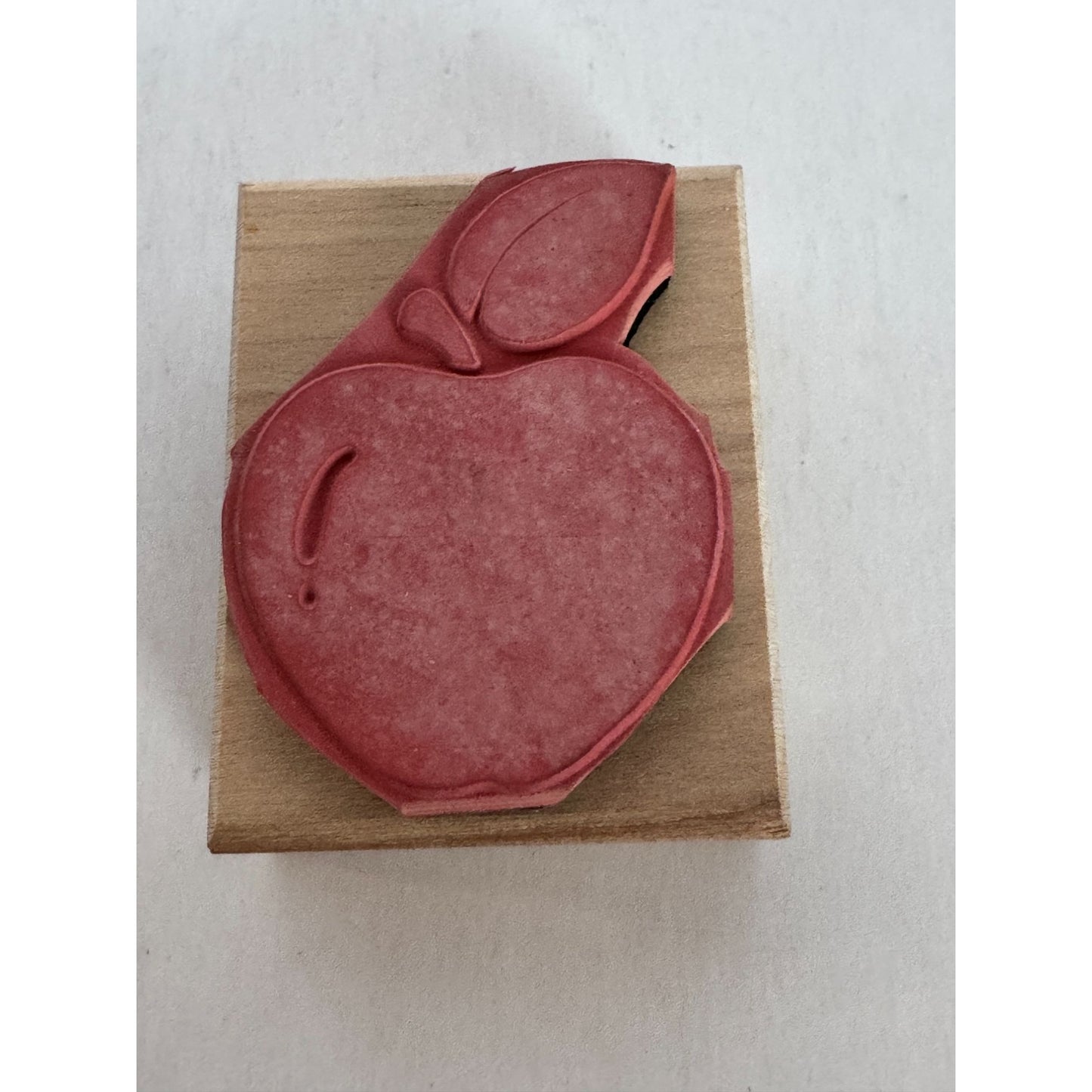 Stamp Affair Rubber Stamp Apple with Leaf Fruit School Teacher Theme Card Making