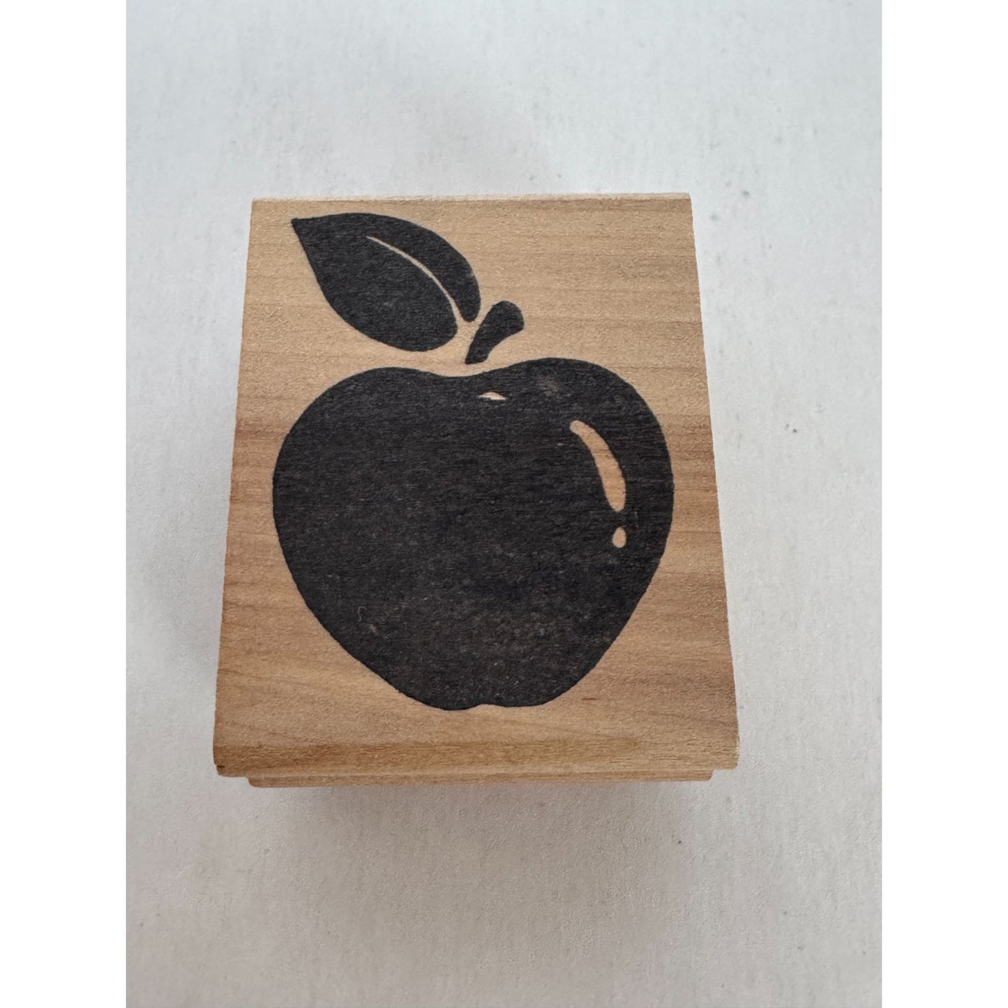 Stamp Affair Rubber Stamp Apple with Leaf Fruit School Teacher Theme Card Making