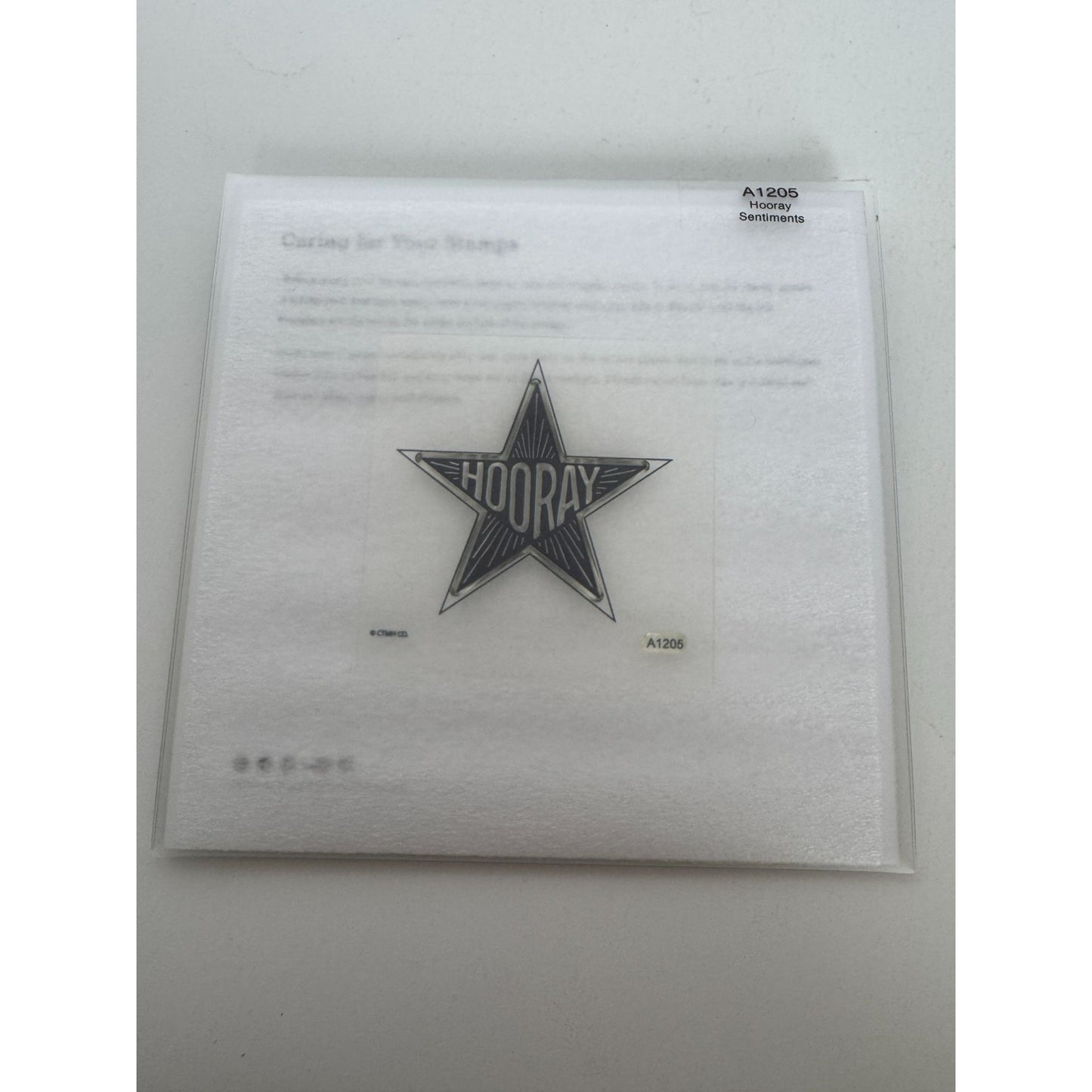CTMH My Acrylix Acrylic Stamp Hooray Sentiments A1205 Star Card Making Celebrate