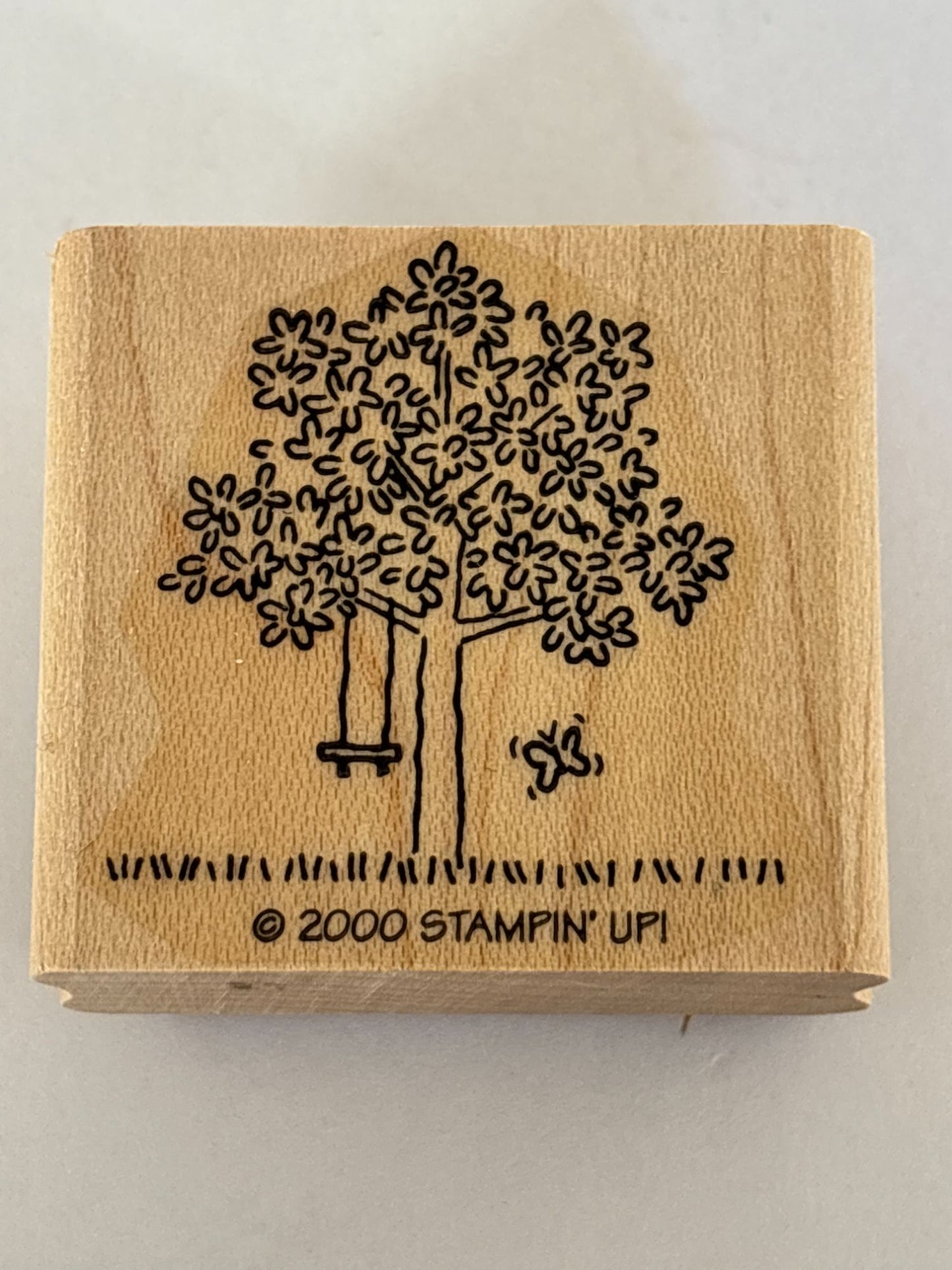 Stampin Up Rubber Stamp Tree Swing Butterfly Spring Season Nature Card Making