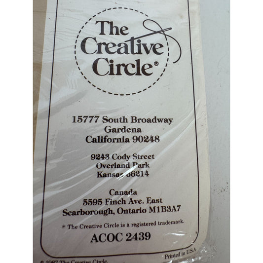 The Creative Circle Christmas Hoops Cross Stitch Kit Ornaments Teddy Bear 1980s