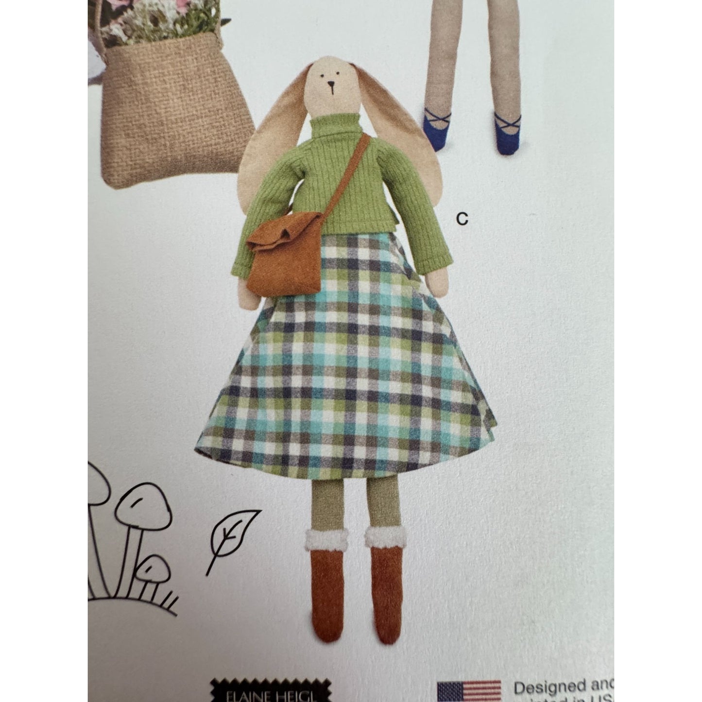 Simplicity Sewing Pattern S9905 Plush Slender Bunny with Clothes Easter Decor UC