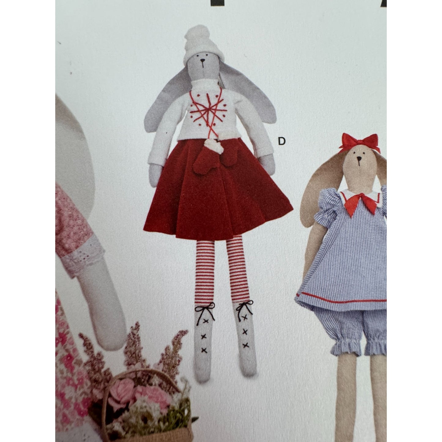 Simplicity Sewing Pattern S9905 Plush Slender Bunny with Clothes Easter Decor UC
