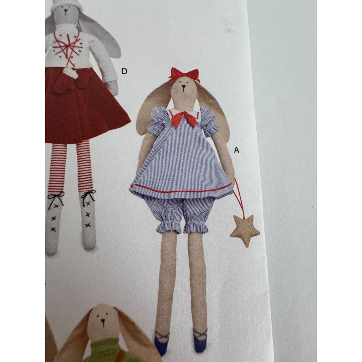 Simplicity Sewing Pattern S9905 Plush Slender Bunny with Clothes Easter Decor UC