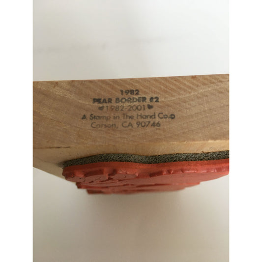 A Stamp in the Hand Pear Border Rubber Stamp Silhouette Fruit Tag Card Making