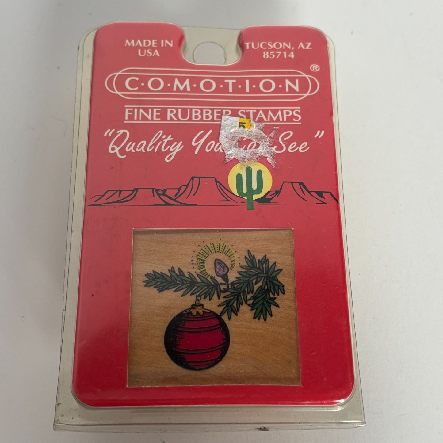 Comotion Rubber Stamp Christmas Ornament Tree Light Christmas Winter Holidays