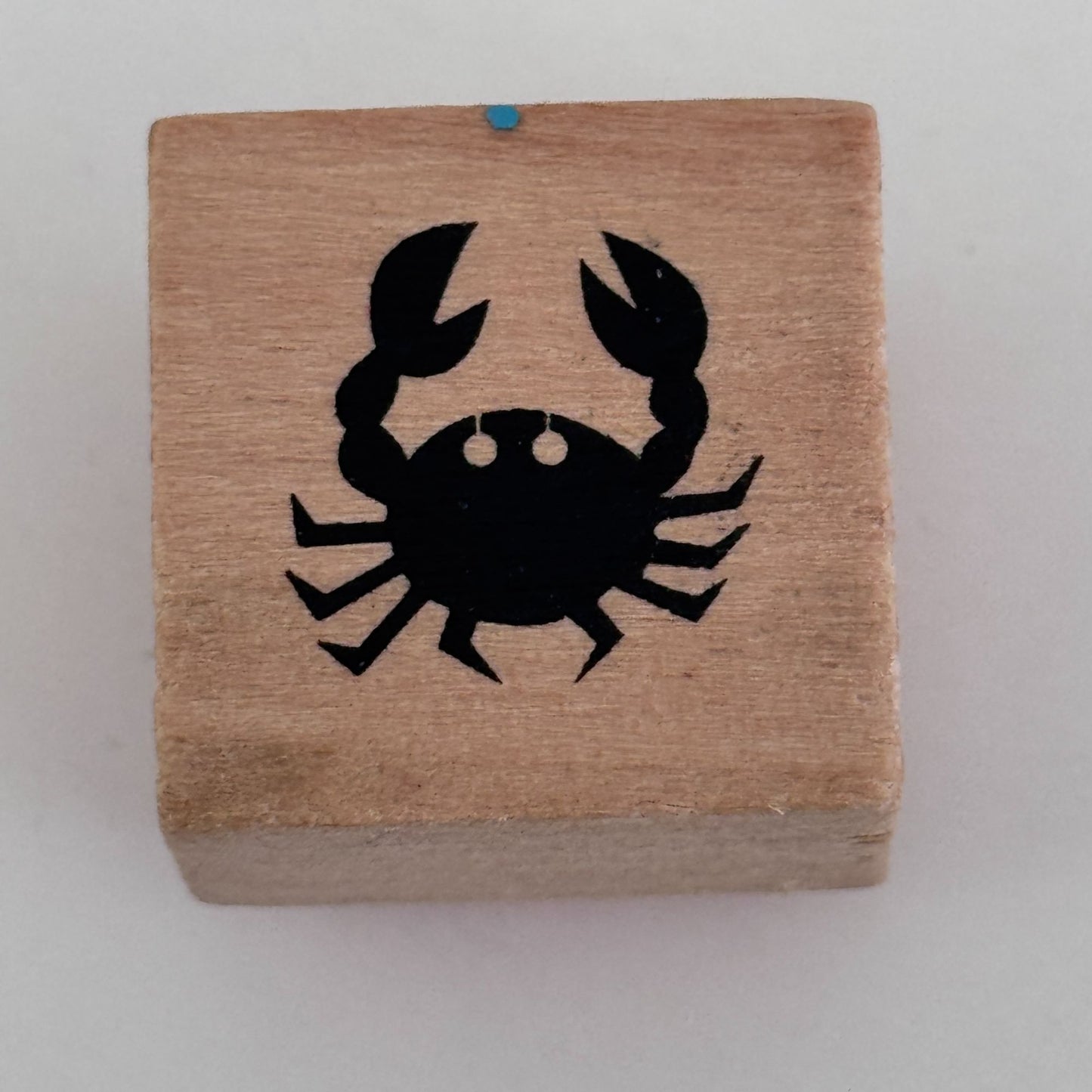 Crab Rubber Stamp Coastal Beach Nautical Summer Vacation Cardmaking Craft Scrapbooking Wood Mounted
