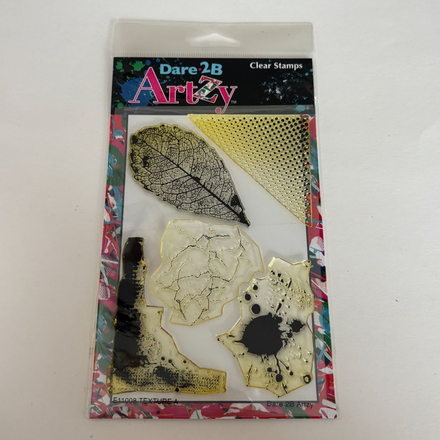 Dare 2B Artzy Texture Stamp Set Leaf Grunge Mixed Media Background Abstract Paint Splatter