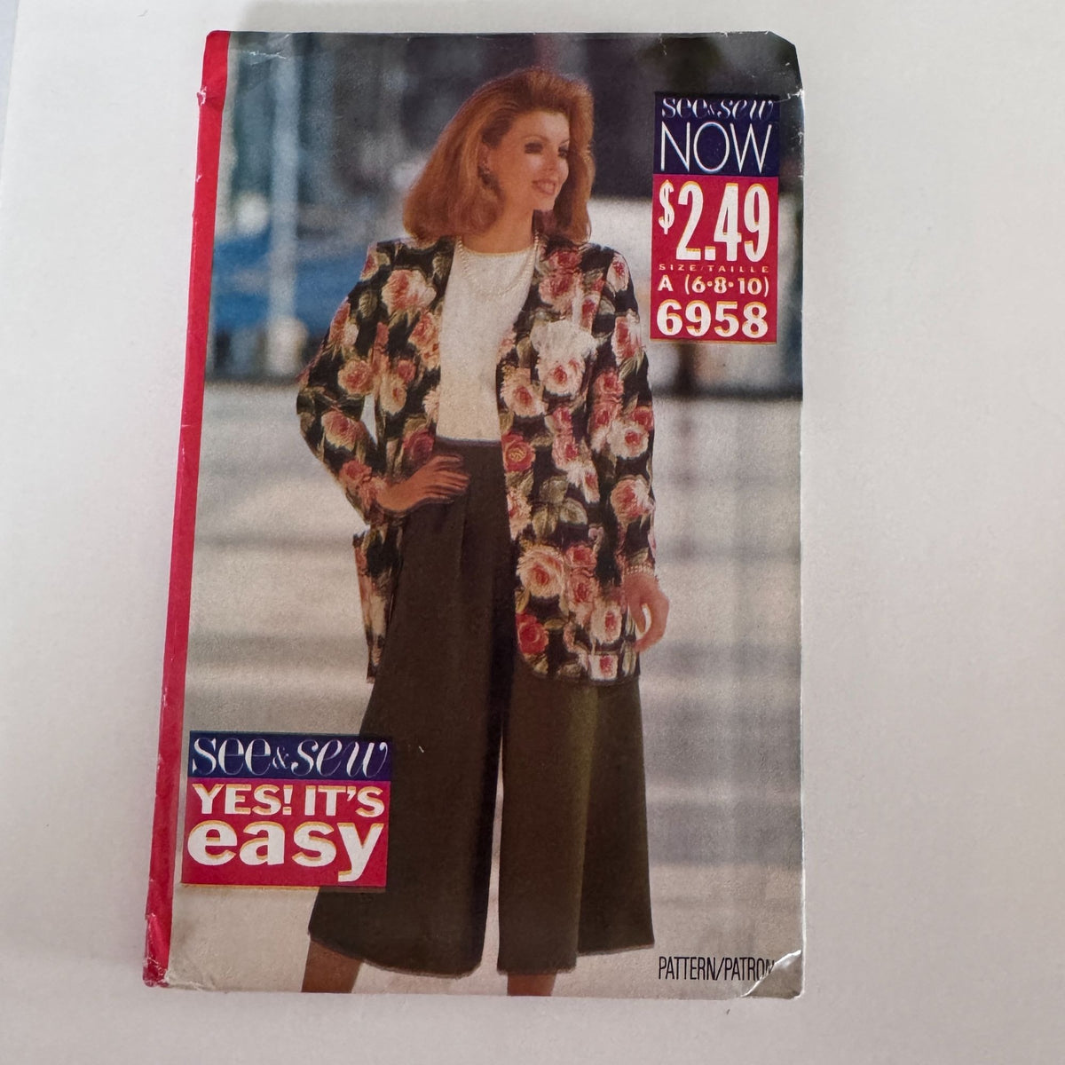 Butterick Sewing Pattern 6958 Work Jacket Split Skirt Top 6-10 90s Minimalist Outfit Uncut