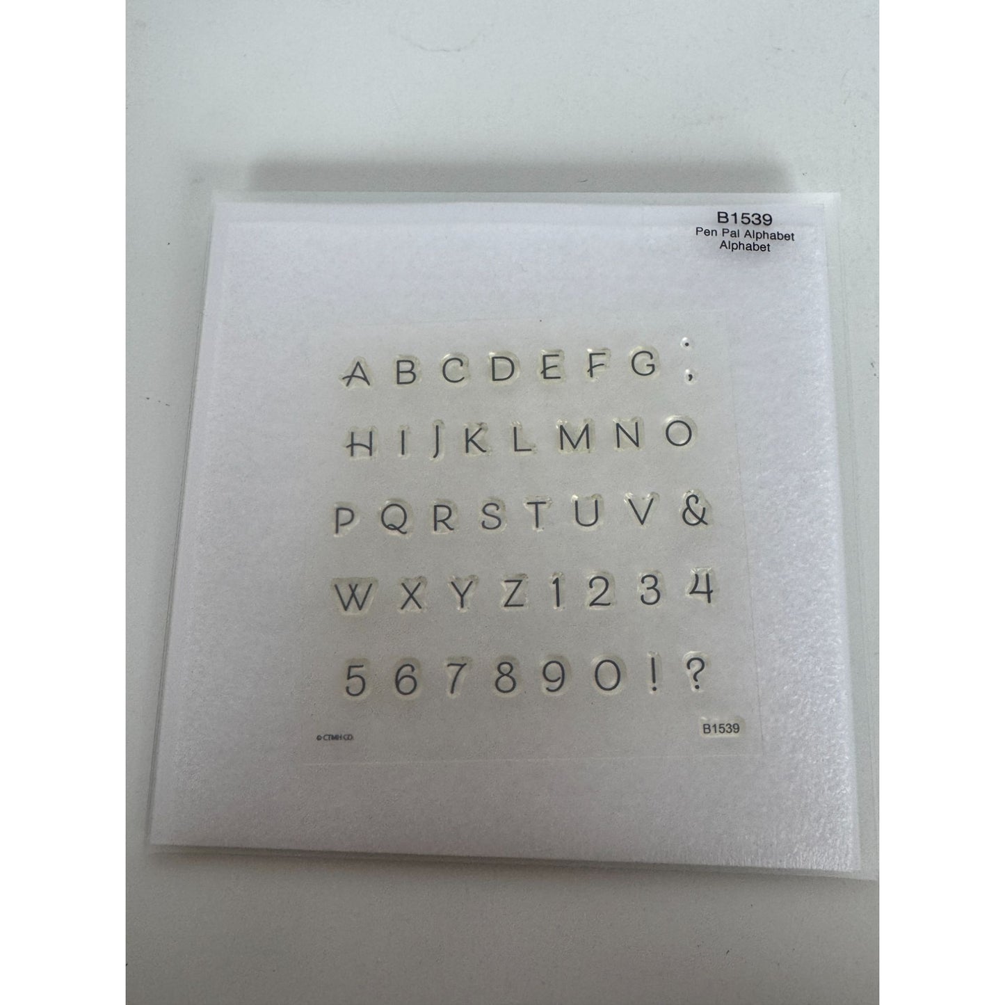 CTMH My Acrylix Acrylic Stamp Set Pen Pal Alphabet Capital Letters Numbers B1539