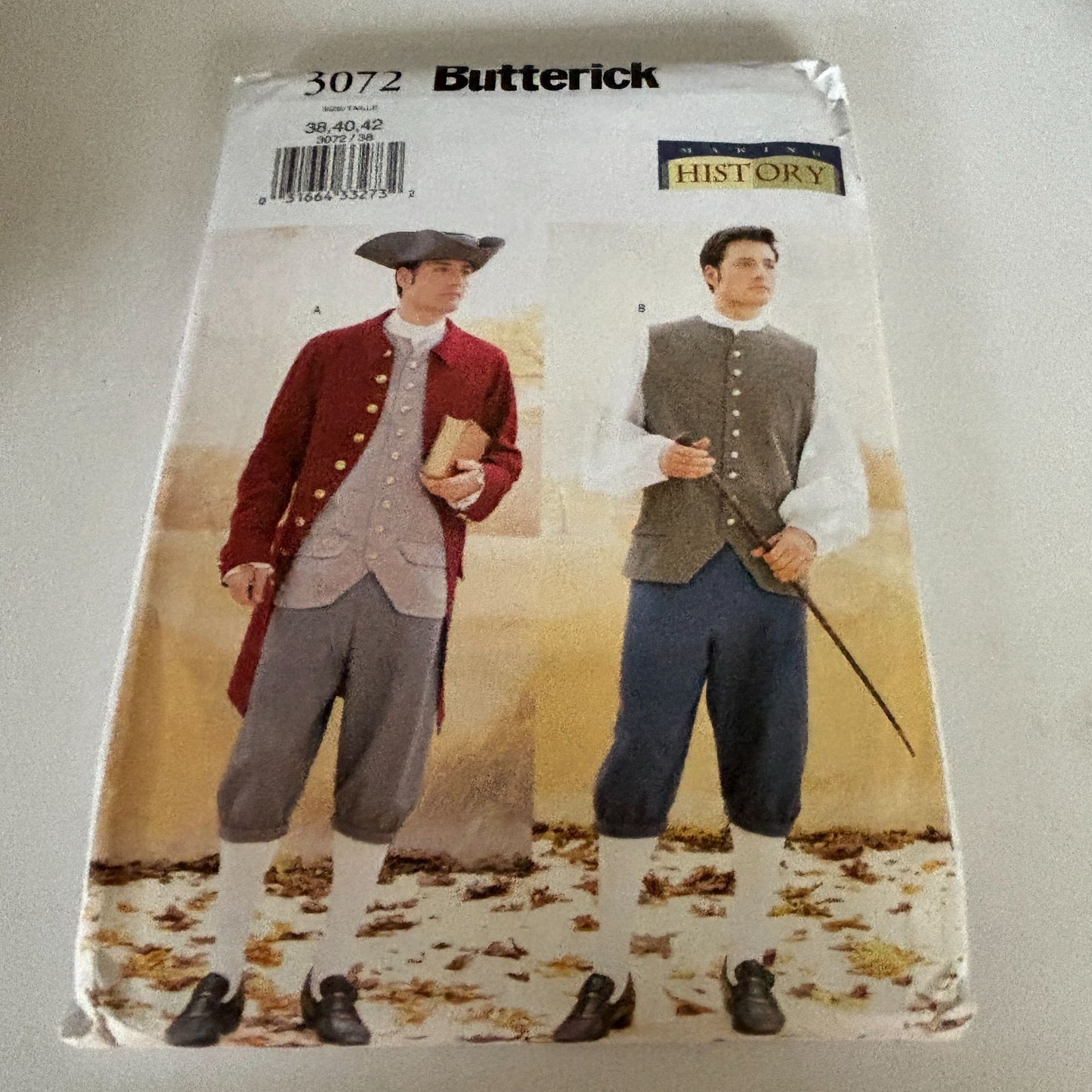 Butterick Sewing Pattern 3072 Revolutionary War Costume Colonial 38 40 42 Uncut