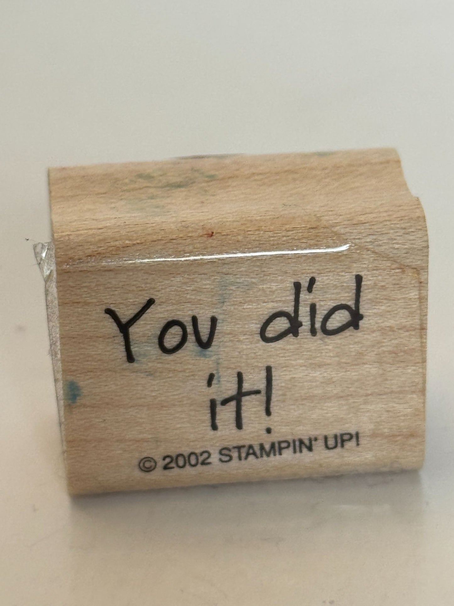 Stampin Up Wood Rubber Stamp You Did It Congratulations Card Making Sentiment