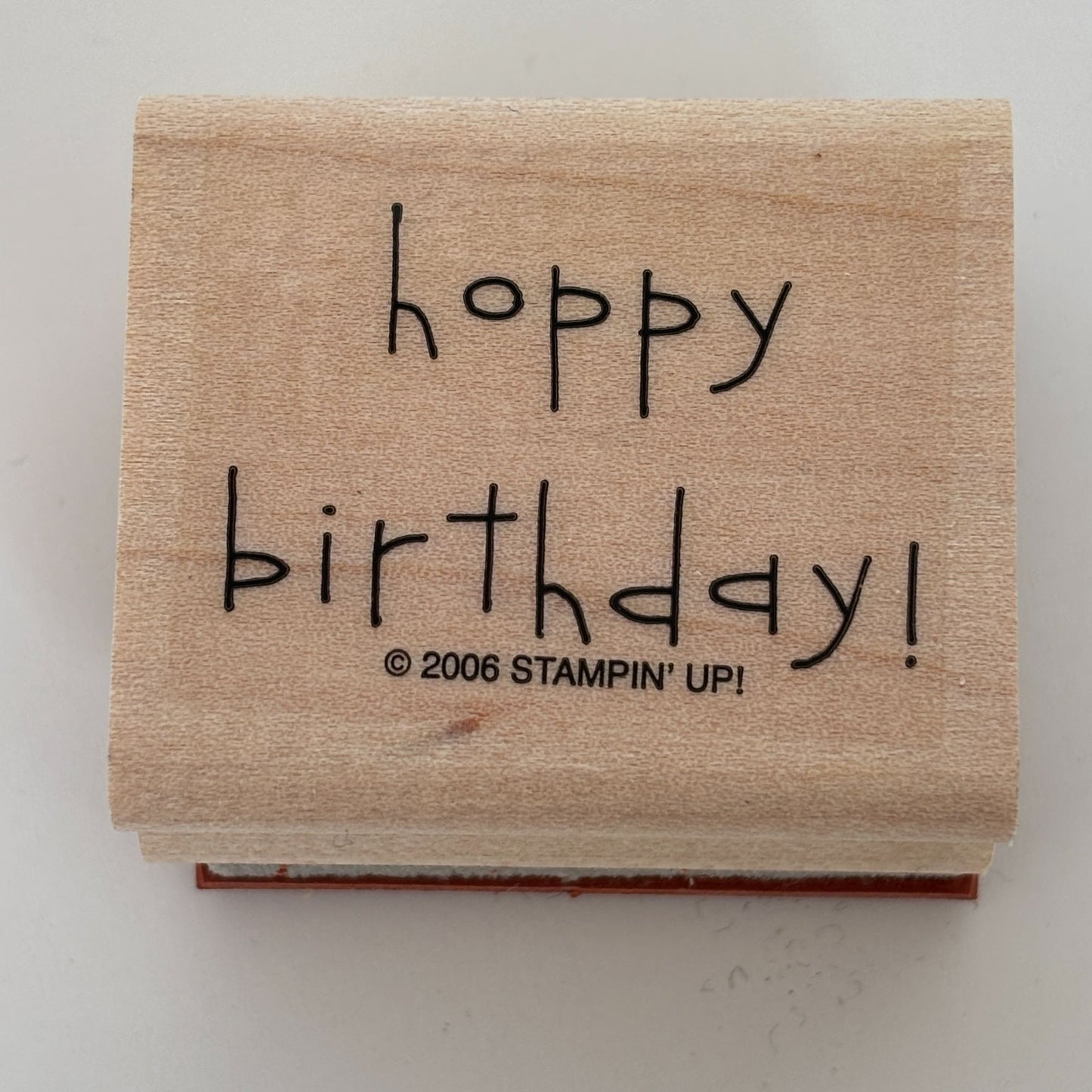 Stampin Up Rubber Stamp Frog Pun Happy Hoppy Birthday Card Making Word Sentiment