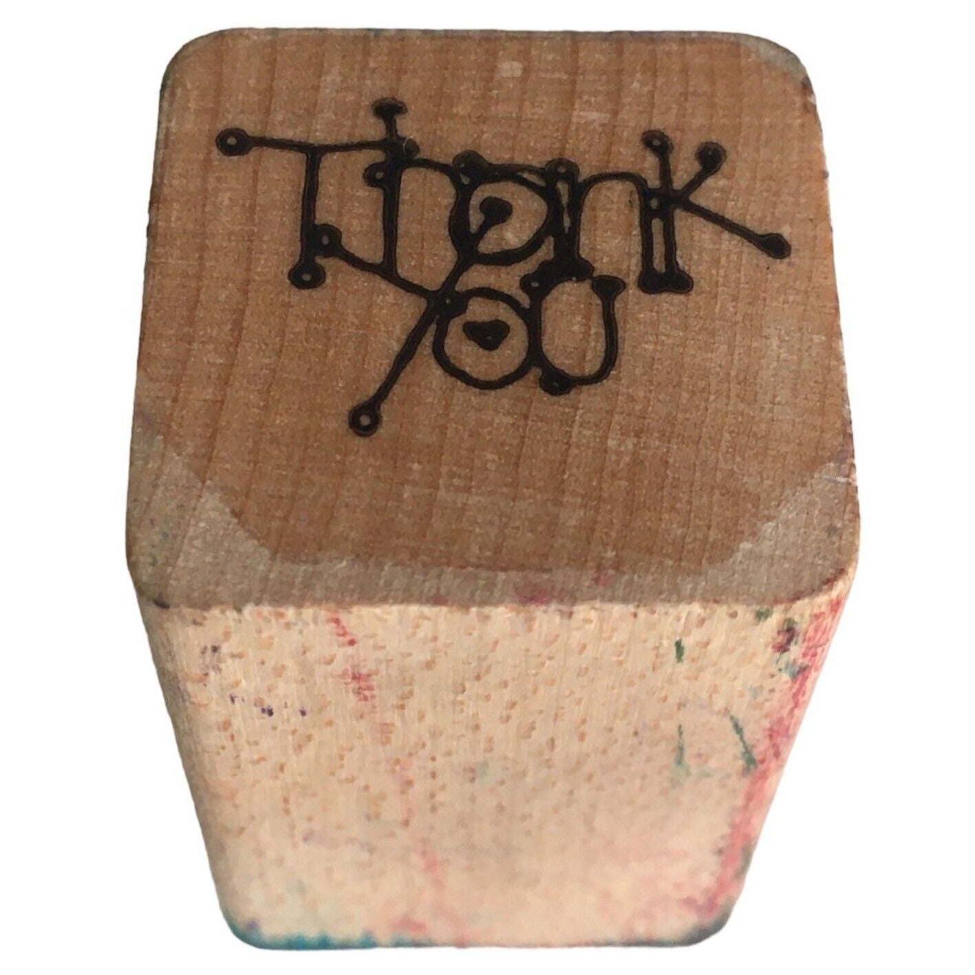 Thank You Rubber Stamp Card Making Words Small Gratitude Thanks Dotted Letters