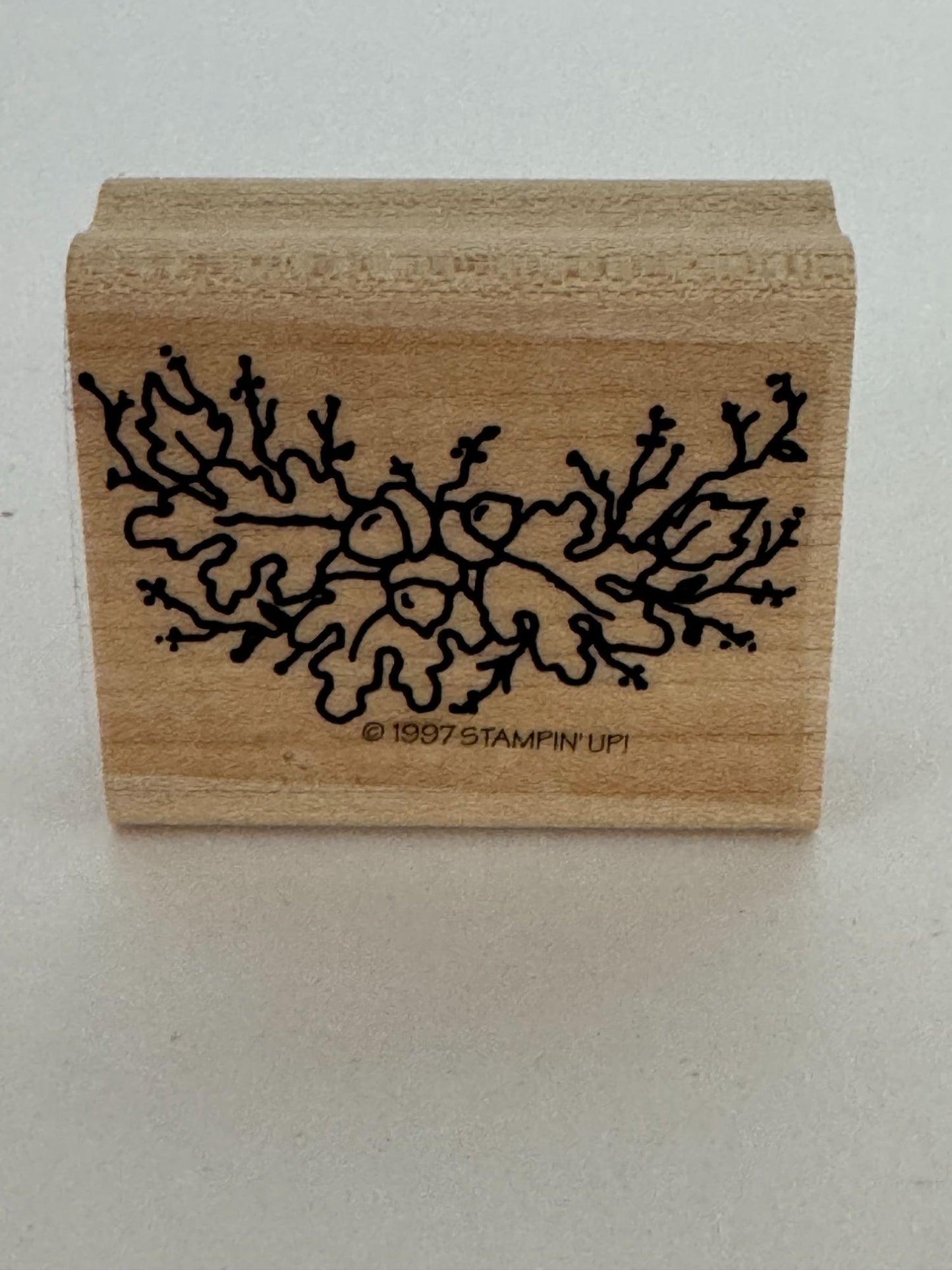 Stampin Up Rubber Stamp Acorn Oak Leaves Leaf Branch Fall Nature Card Making