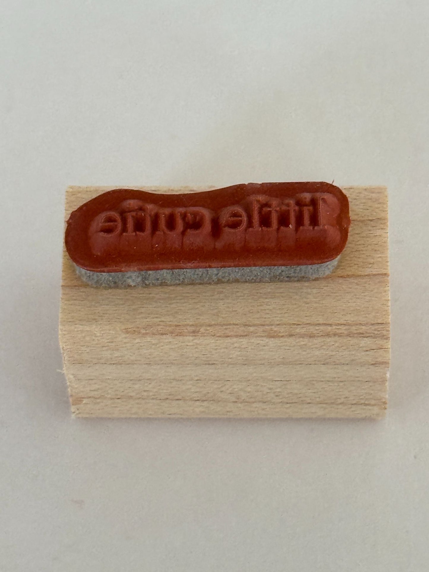 Stampin Up Rubber Stamp Little Cutie Baby Shower Cardmaking Words Sentiment Wood