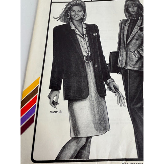 Stretch and Sew Sewing Pattern 1013 Classic Jacket Work Blazer Bust 30-46 in UC