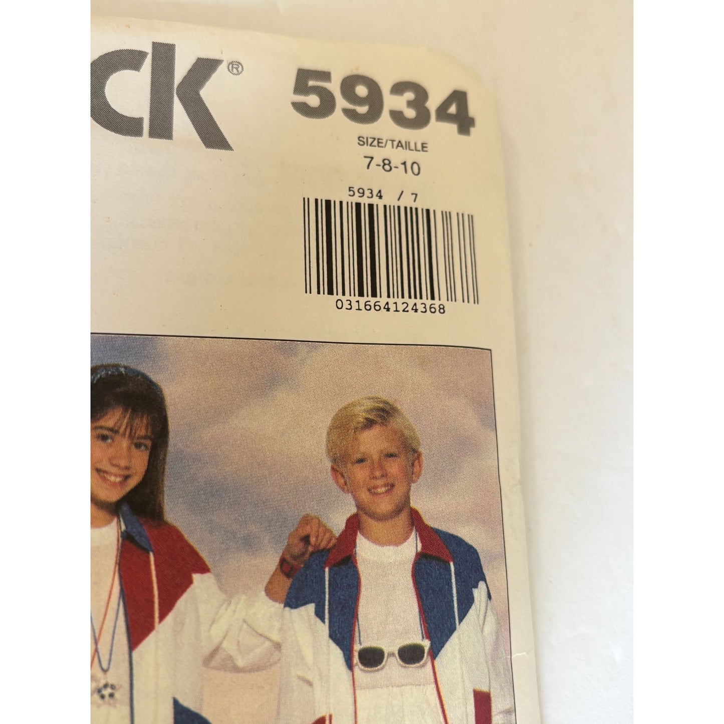 Butterick Sewing Pattern 5934 Athletic Active Kids Jacket Shorts Pants Warm Up
