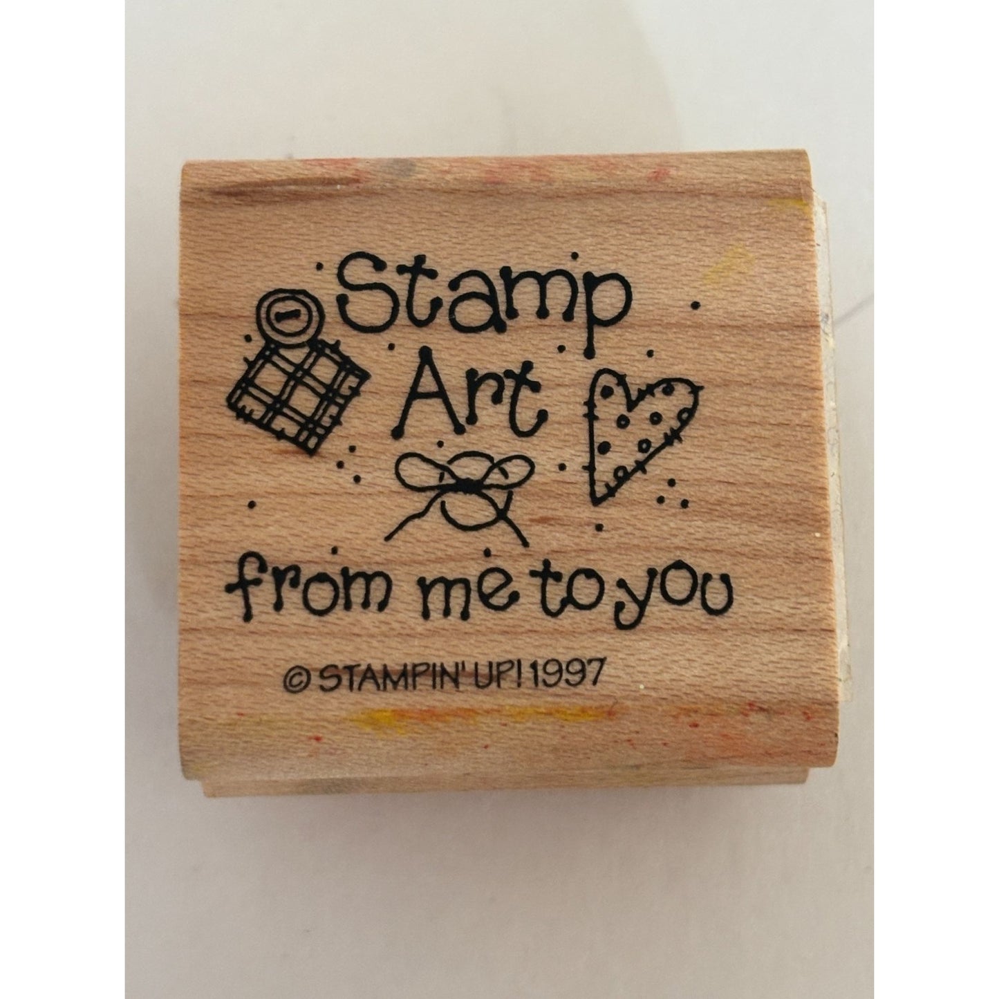 Stampin Up Rubber Stamp Art From Me To You Gift Tag Card Making Scrapbook Craft Wood Mounted