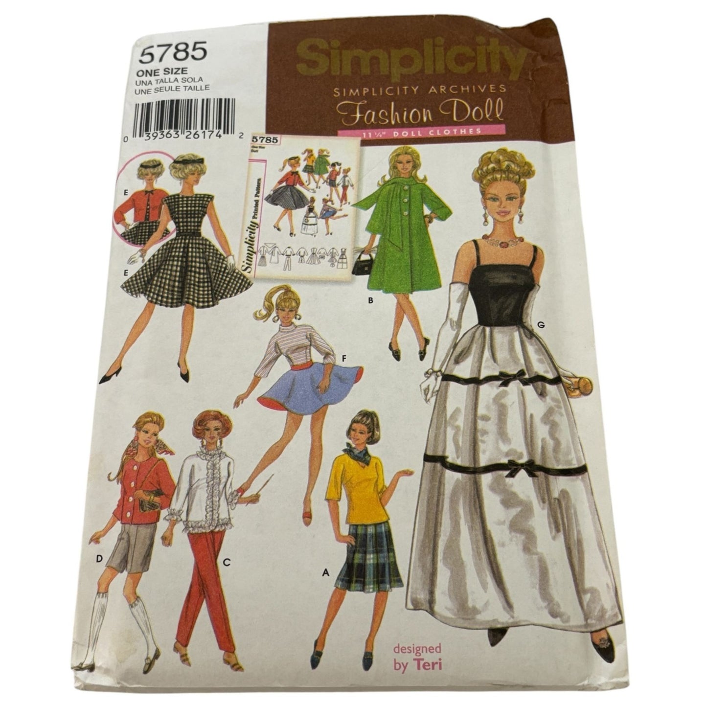Simplicity Sewing Pattern 5785 Archives 11.5 Inch Fashion Doll Clothes Clothing