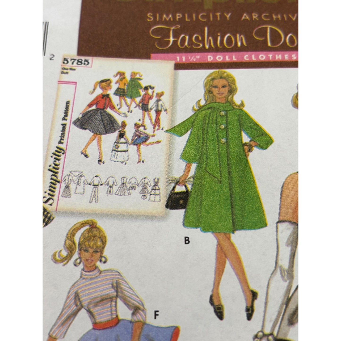 Simplicity Sewing Pattern 5785 Archives 11.5 Inch Fashion Doll Clothes Clothing