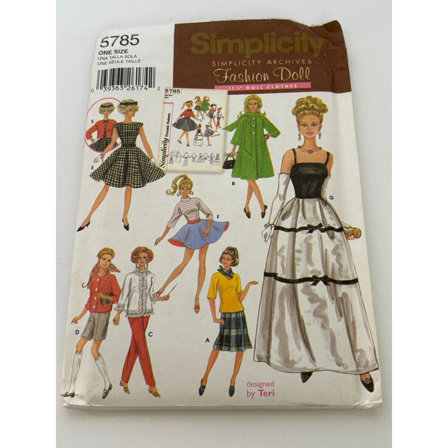 Simplicity Sewing Pattern 5785 Archives 11.5 Inch Fashion Doll Clothes Clothing