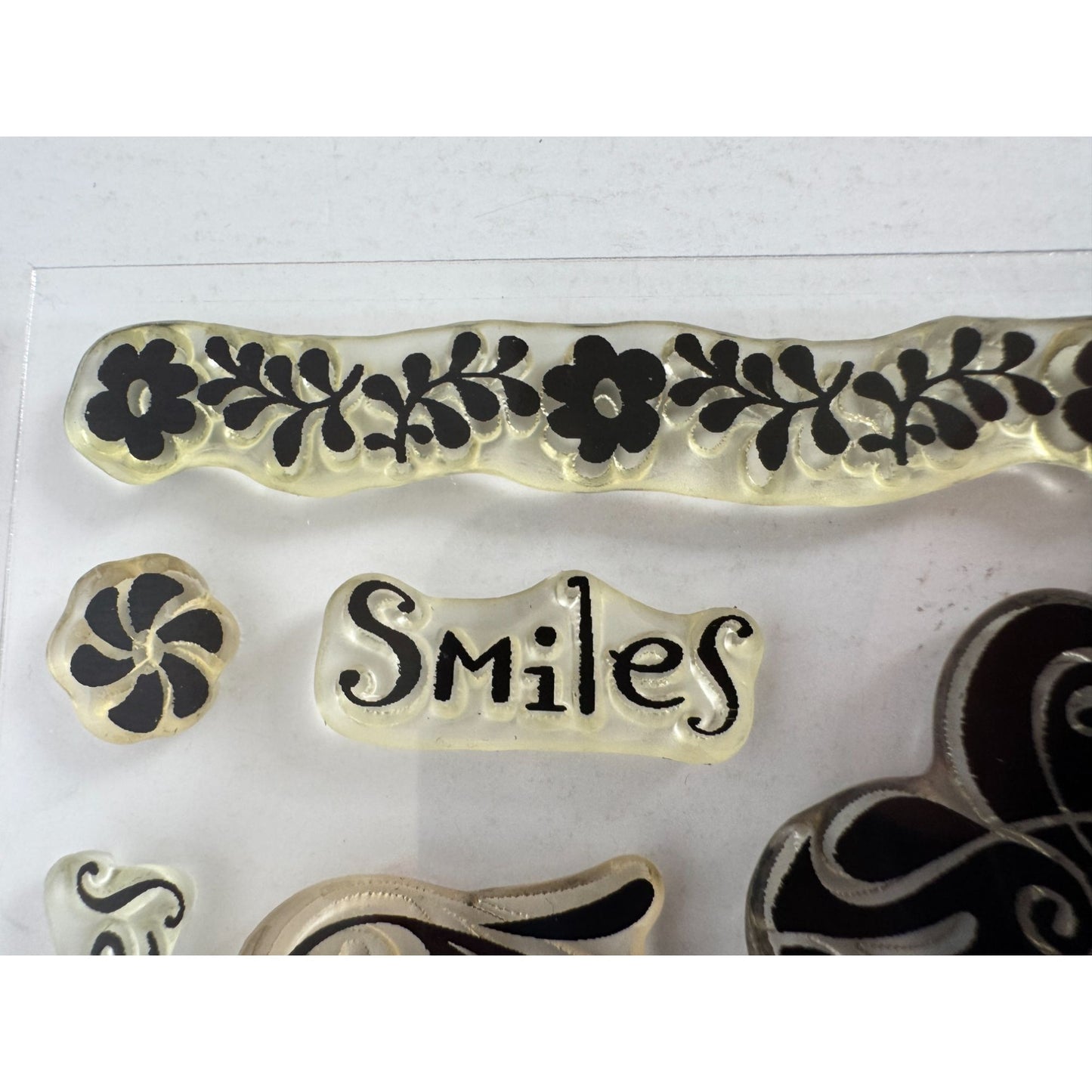CTMH My Acrylix Acrylic Stamp Set Summer Wishes For You Flowers Floral Border