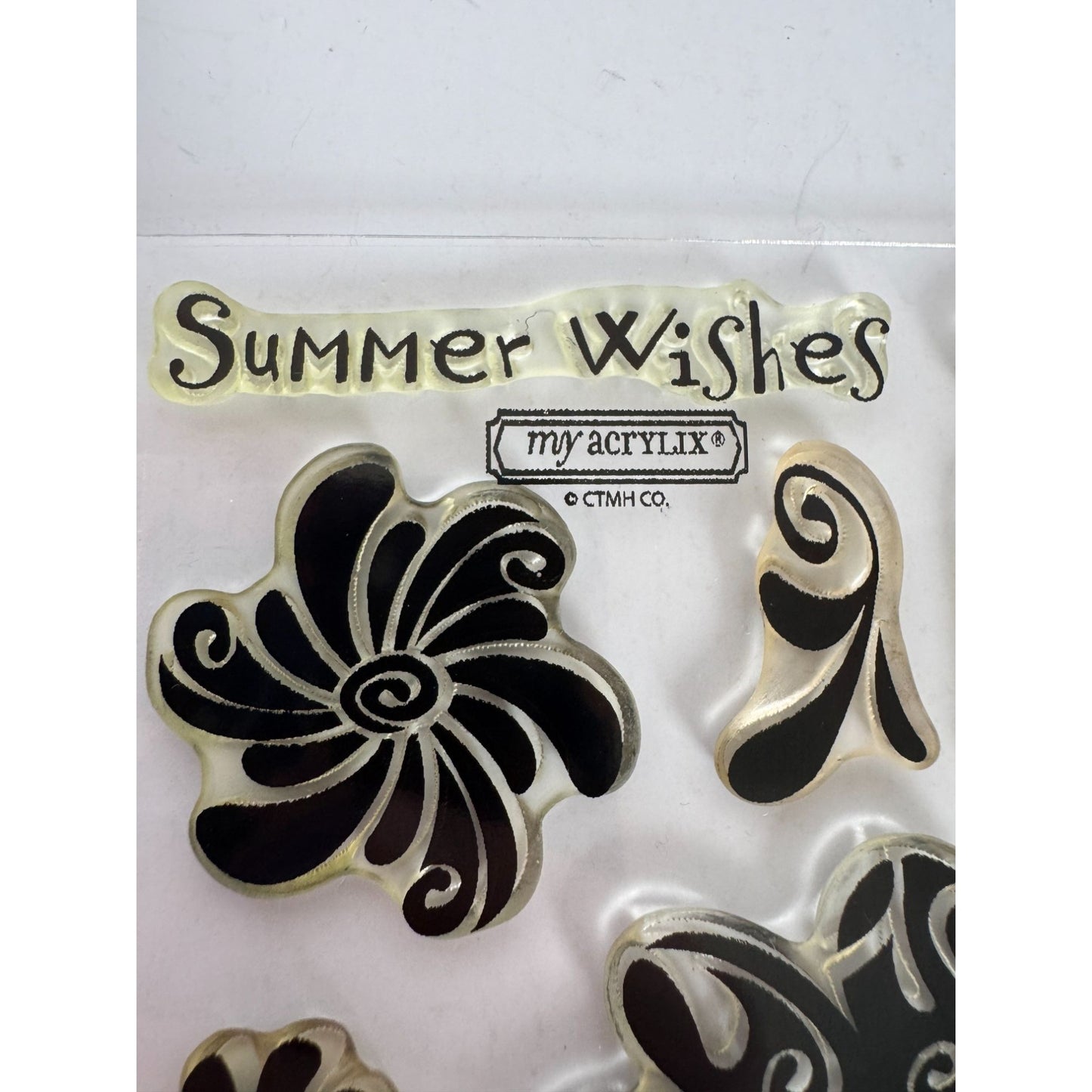 CTMH My Acrylix Acrylic Stamp Set Summer Wishes For You Flowers Floral Border