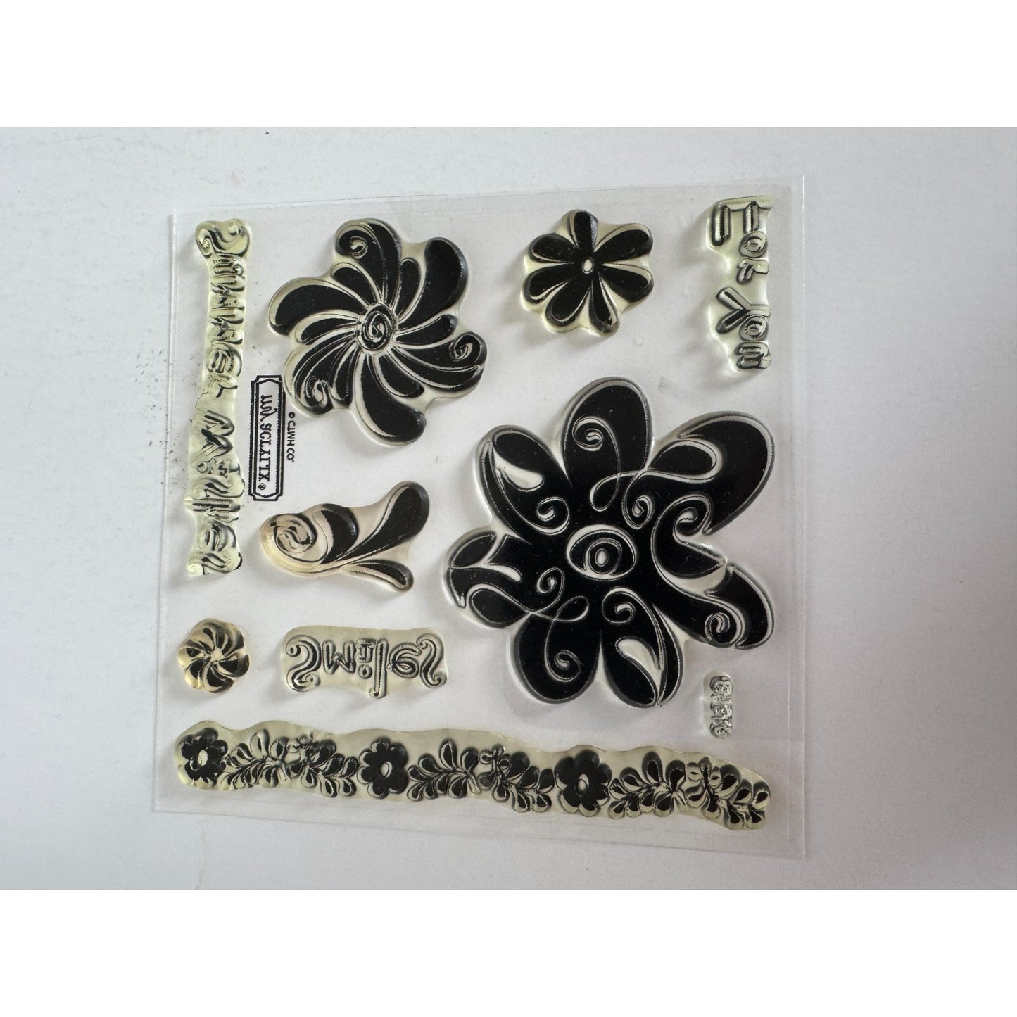 CTMH My Acrylix Acrylic Stamp Set Summer Wishes For You Flowers Floral Border