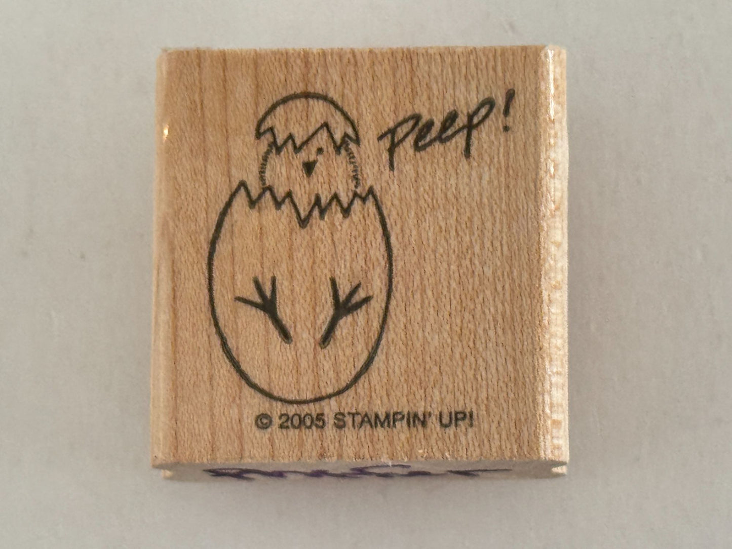 Stampin Up Rubber Stamp Chick and Egg Peep Easter Card Making Crafting Tool