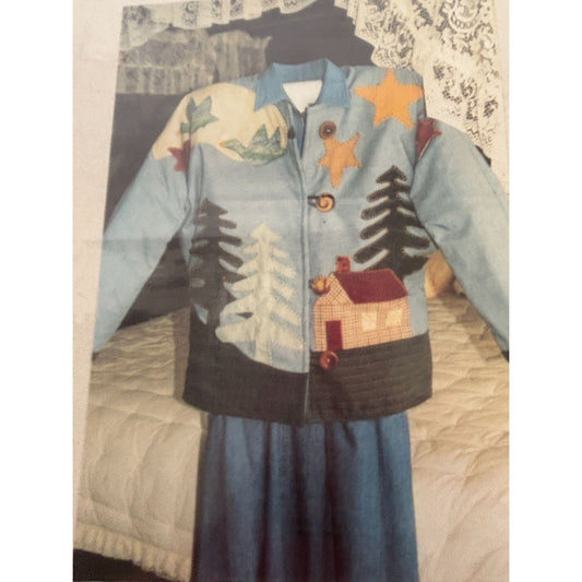 Eileens Design Sewing Pattern North Woods Jacket Fusible Applique Folksy 6-22 UC