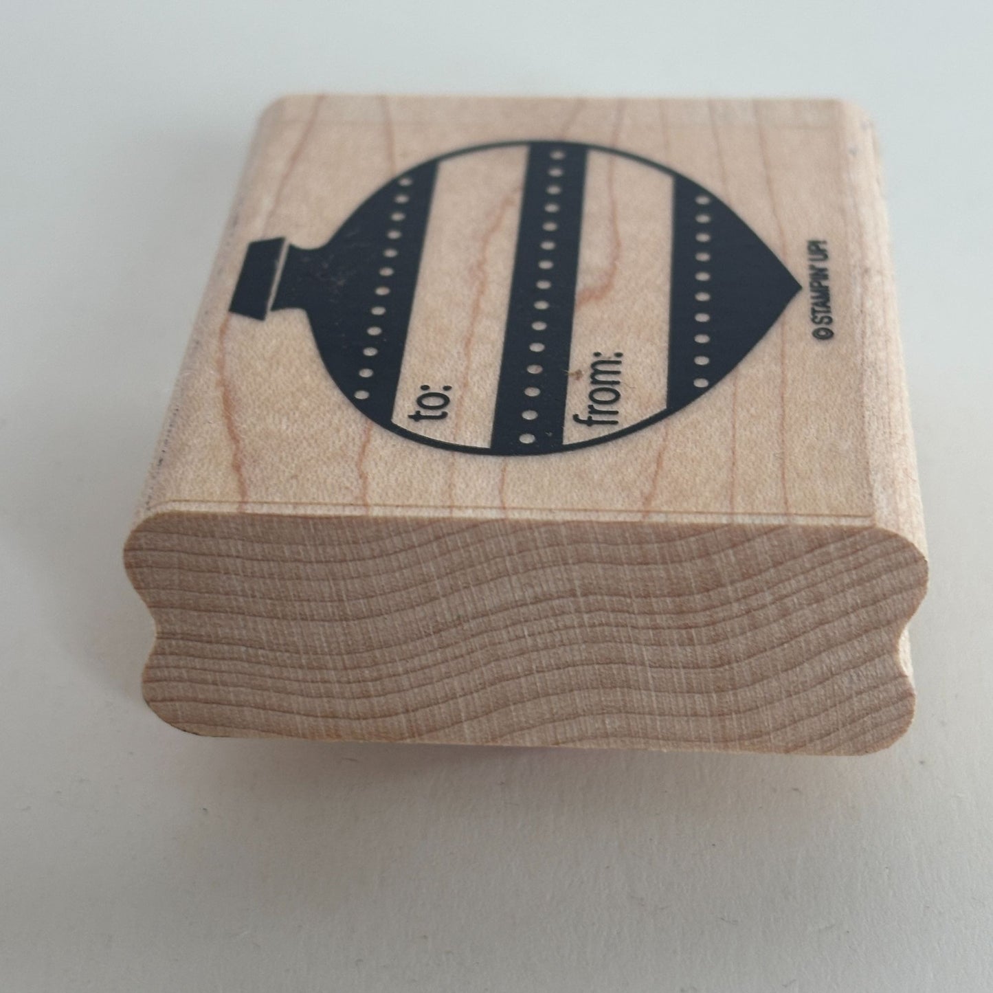 Stampin Up Rubber Stamp Christmas Ornament To From Gift Tag Card Making Holidays