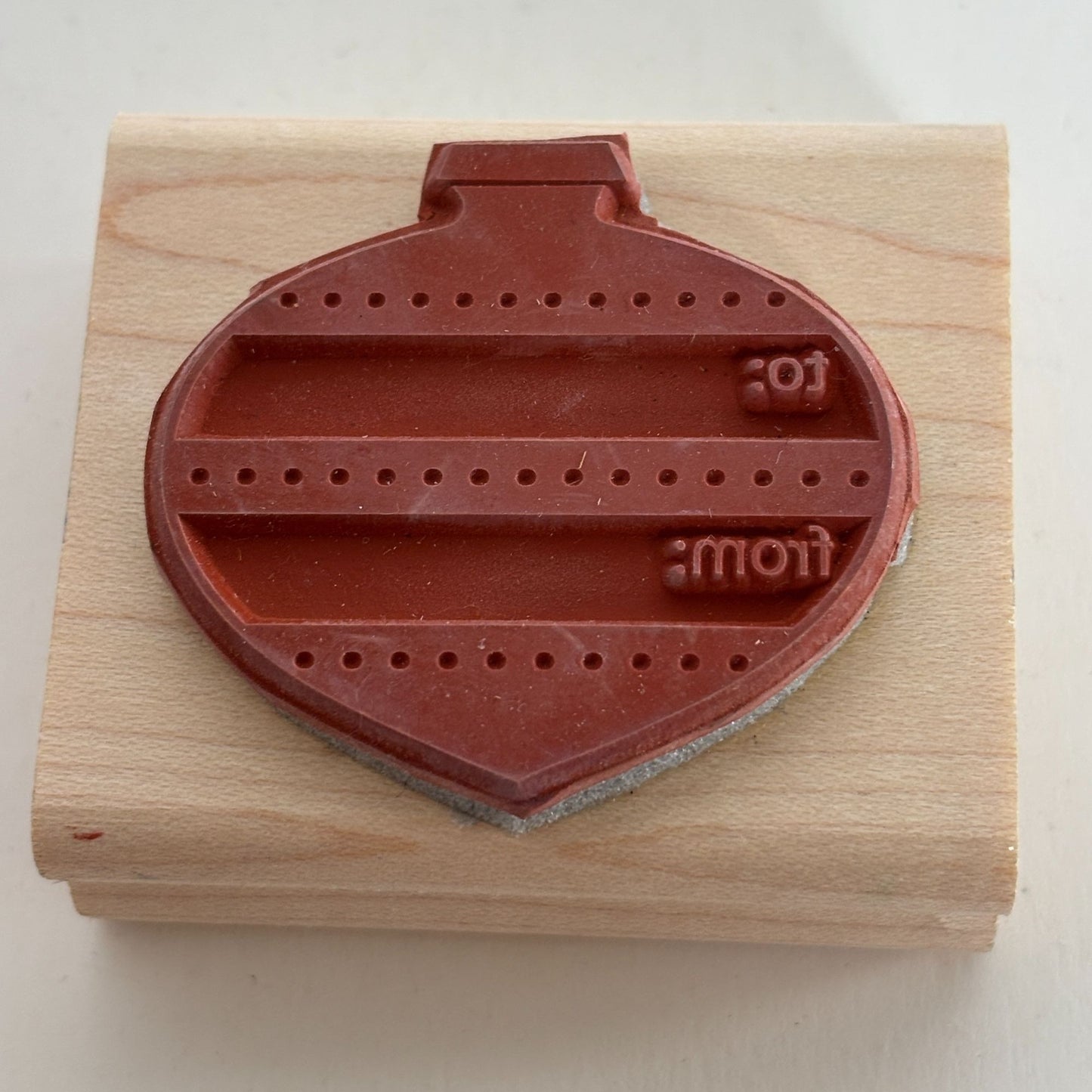 Stampin Up Rubber Stamp Christmas Ornament To From Gift Tag Card Making Holidays