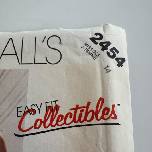 McCalls Sewing Pattern 2454 Easy Fit Button Shirt Shorts Summer Cruise 14 UC 80s