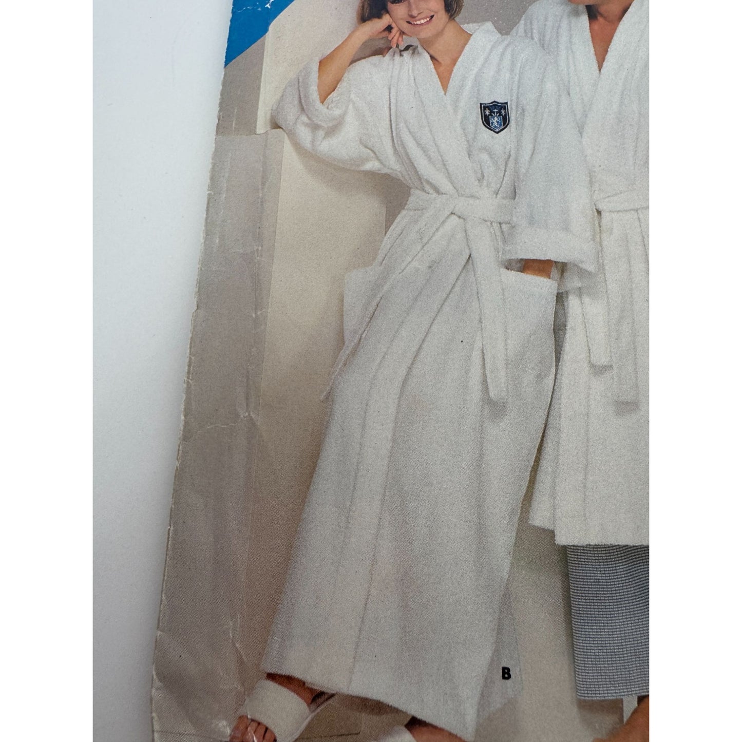 See and Sew Sewing Pattern 5452 Unisex Wrap Robe XS S M L XL Uncut 1980s Vintage