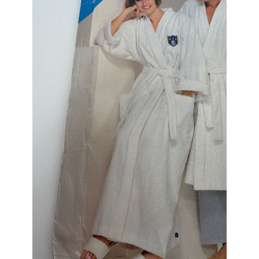 See and Sew Sewing Pattern 5452 Unisex Wrap Robe XS S M L XL Uncut 1980s Vintage