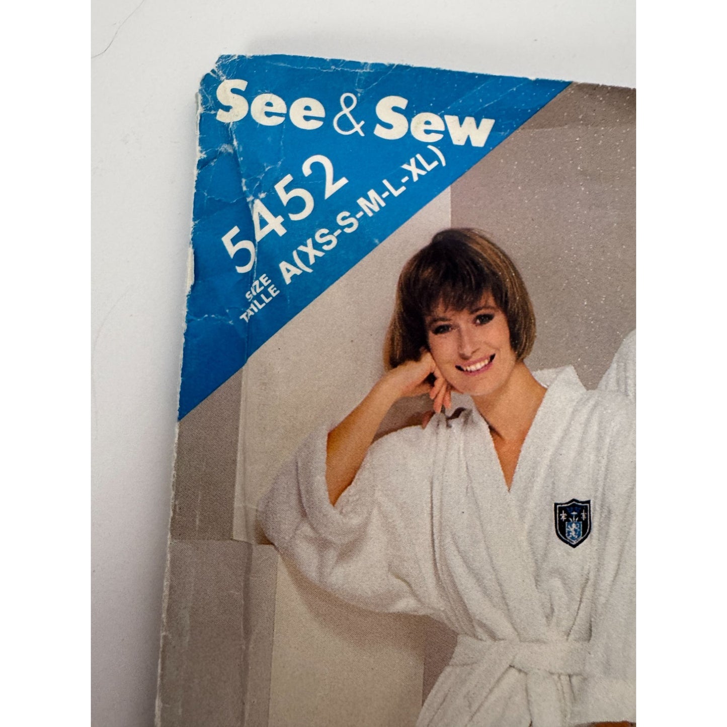 See and Sew Sewing Pattern 5452 Unisex Wrap Robe XS S M L XL Uncut 1980s Vintage