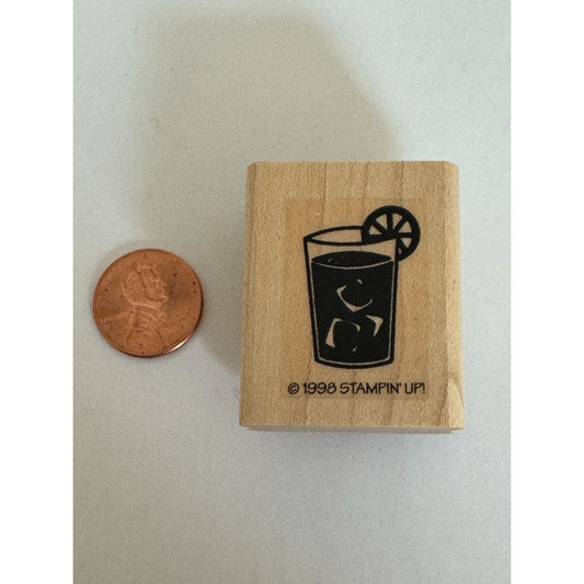 Stampin Up Rubber Stamp Lemonade Glass Lemon Slice Southern Hospitality Drink